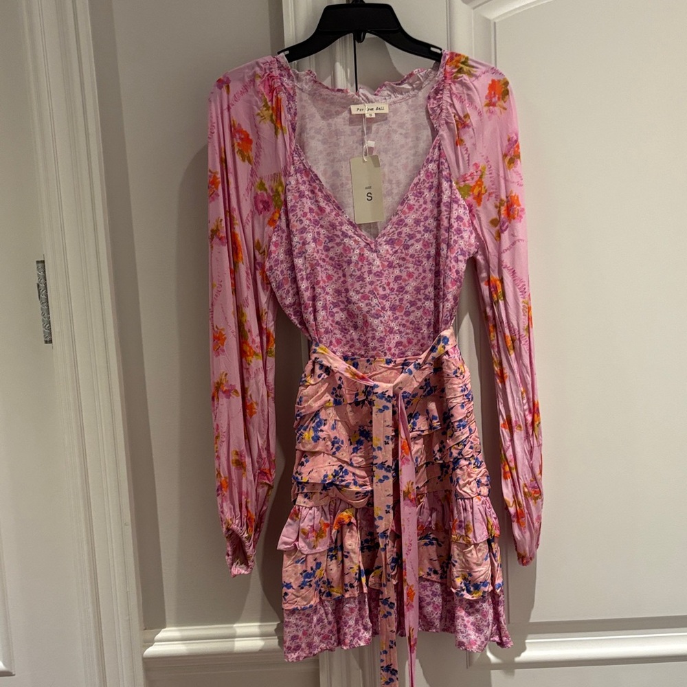 Elegant Floral Pink Mini Dress